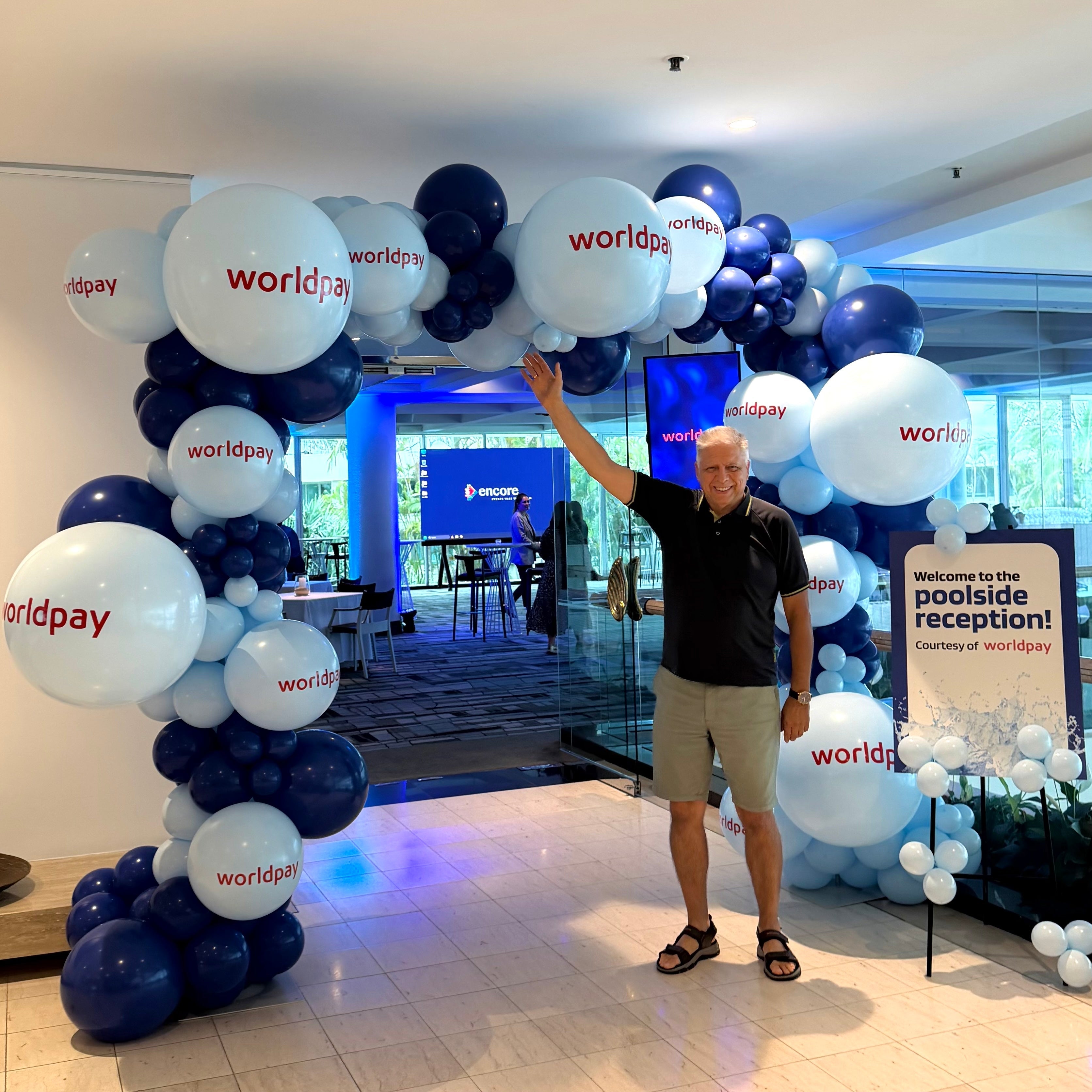 Custom Worldpay Balloon Archway at the Sheraton Grand Mirage Resort