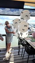 Premium balloon bouquet - White with bows