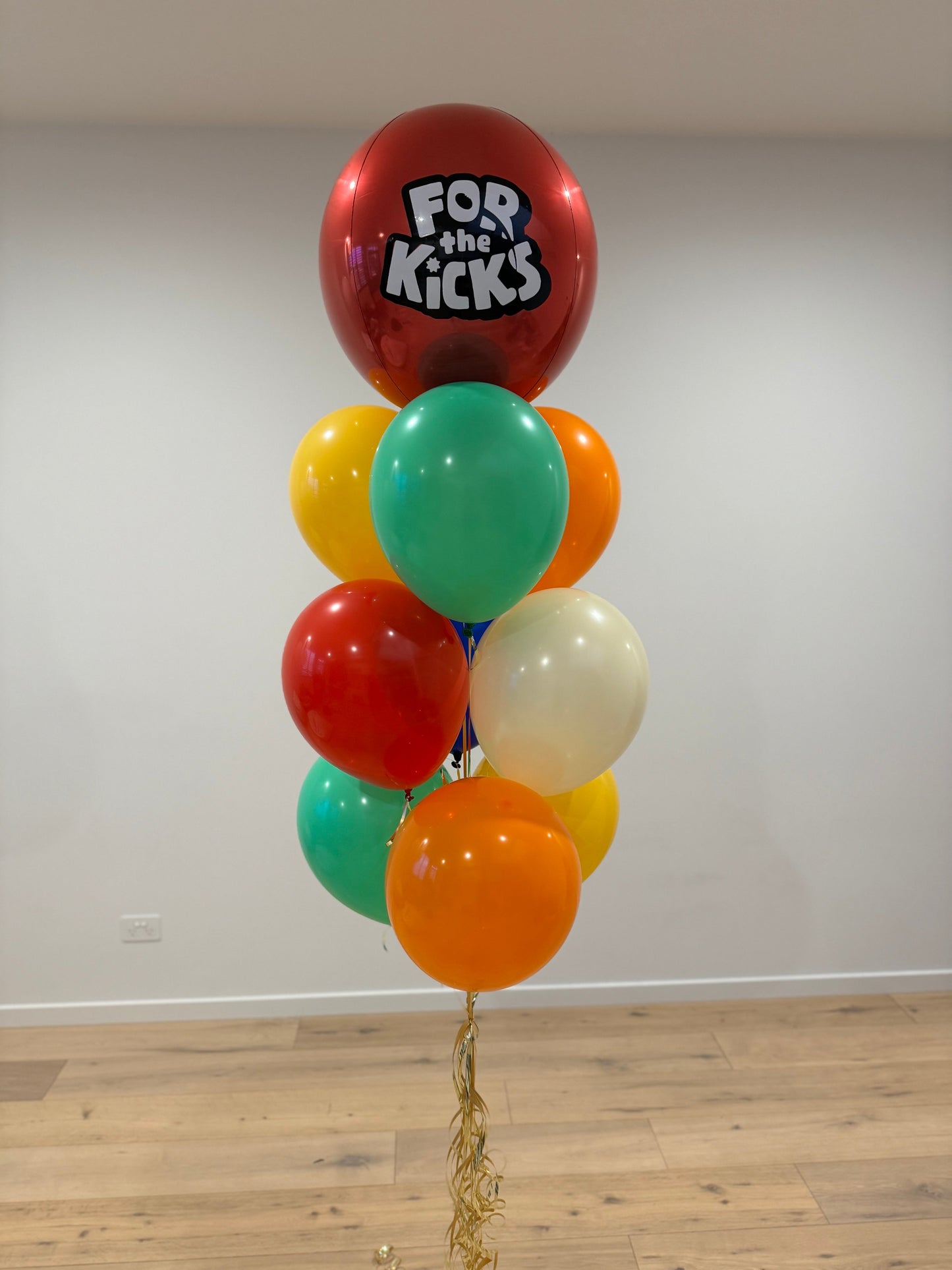 Corporate Balloon Bouquet with Logo- NAB Auskick