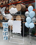 Sleepy Clouds and Moon Balloon set - baby blue