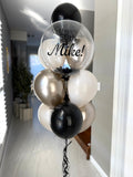 Personalised Balloon Bouquet - Black, Champagne, Beige