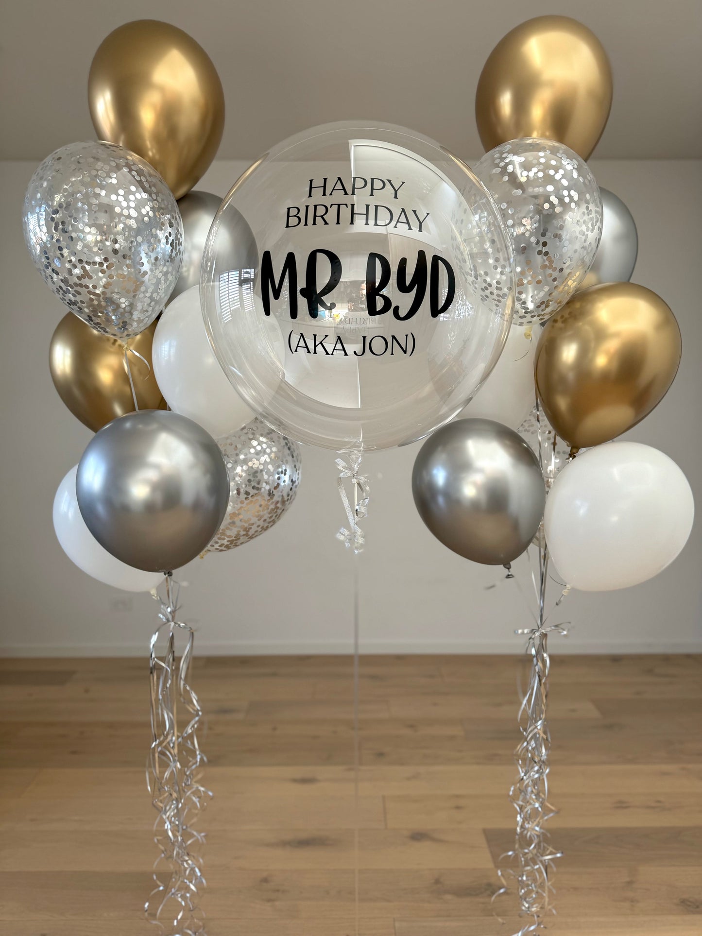 Luxury gold and silver Balloon Bouquet