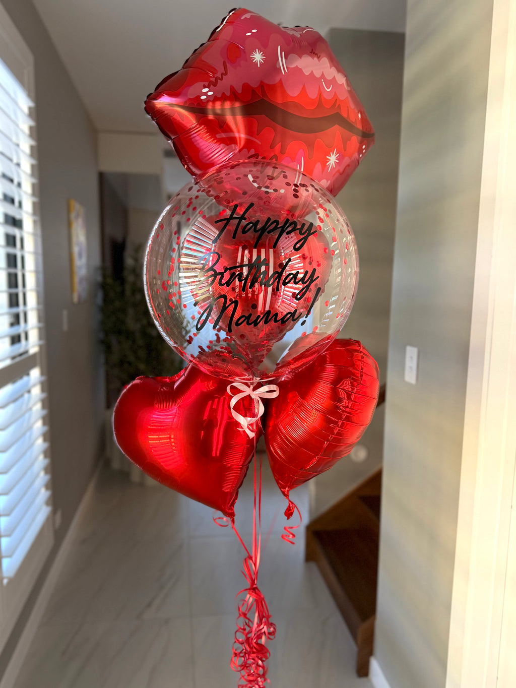 Lips and Hearts Balloon Bouquet