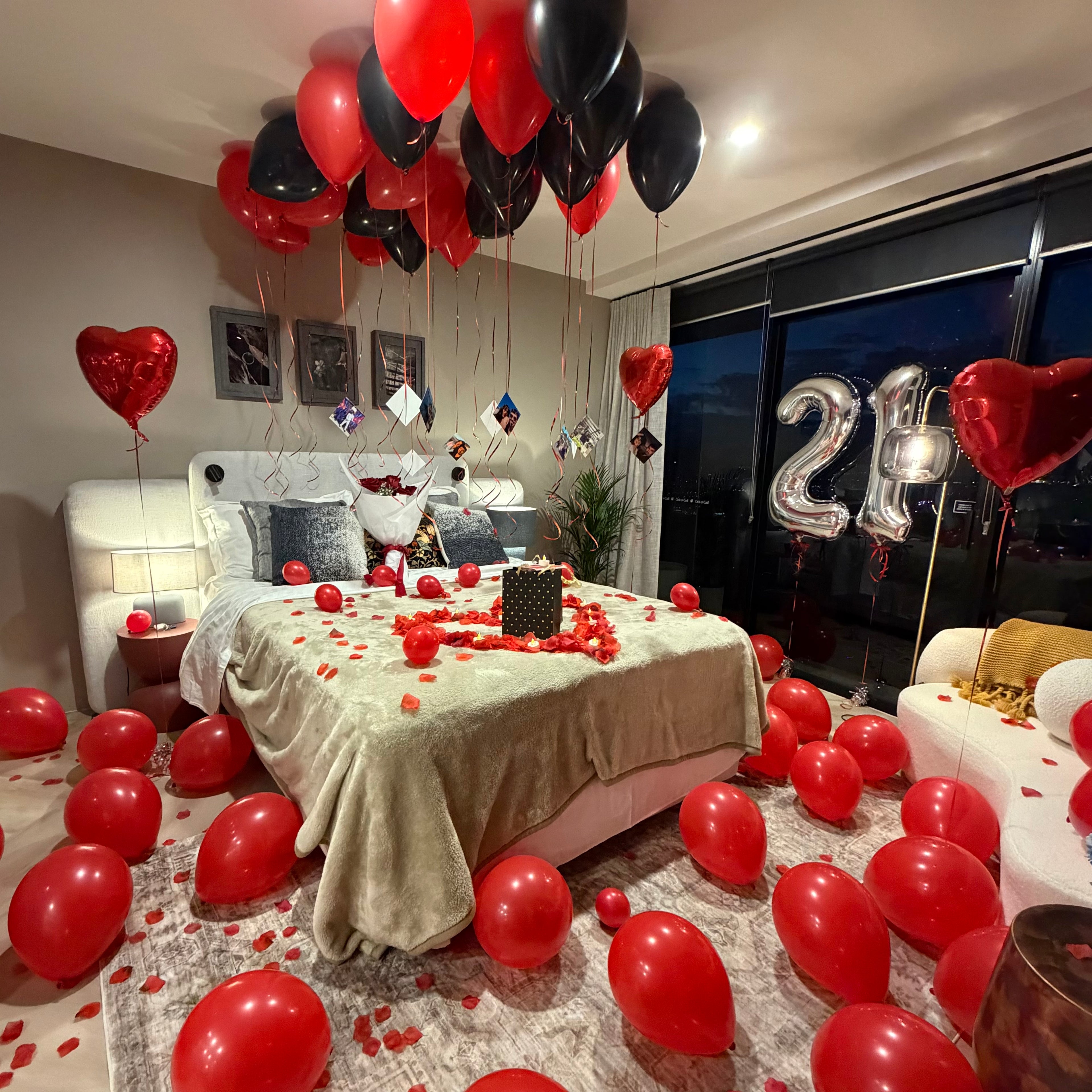Hotel Room decoration - Birthday Package - Red and black