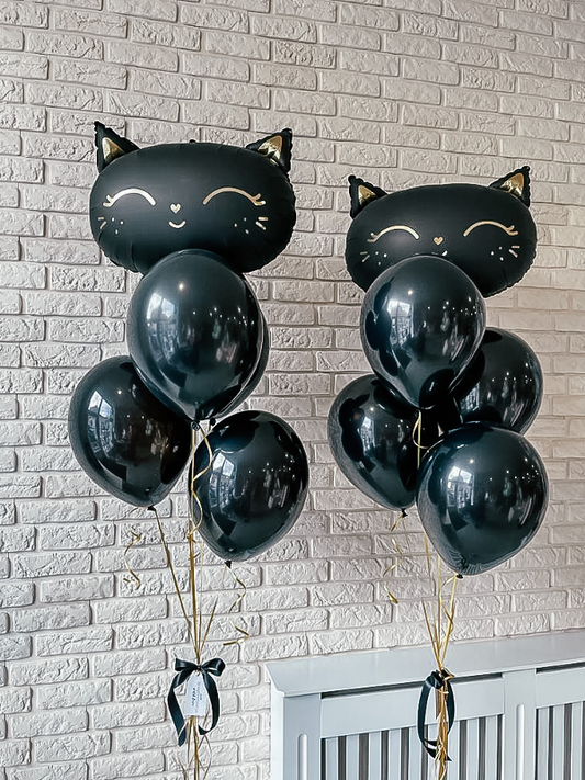 2 Black Cats Balloon Bouquets