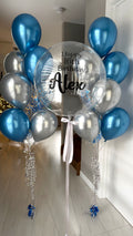 Luxury  blue and silver Balloon Bouquet