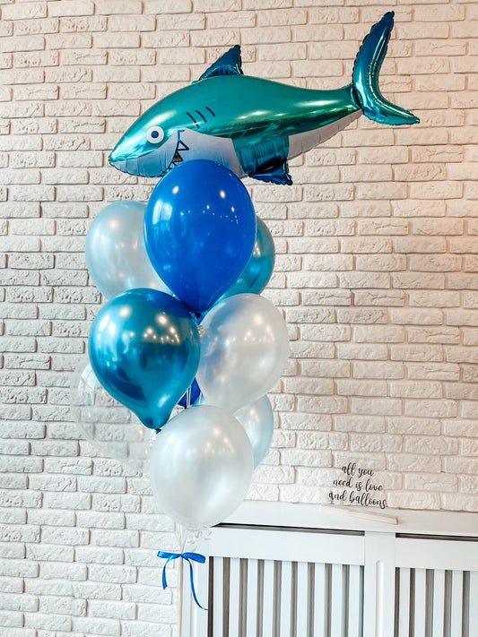 Blue Shark Balloon Bouquet