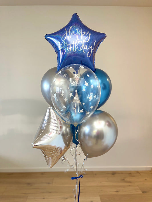 Blue star Balloon Bouquet