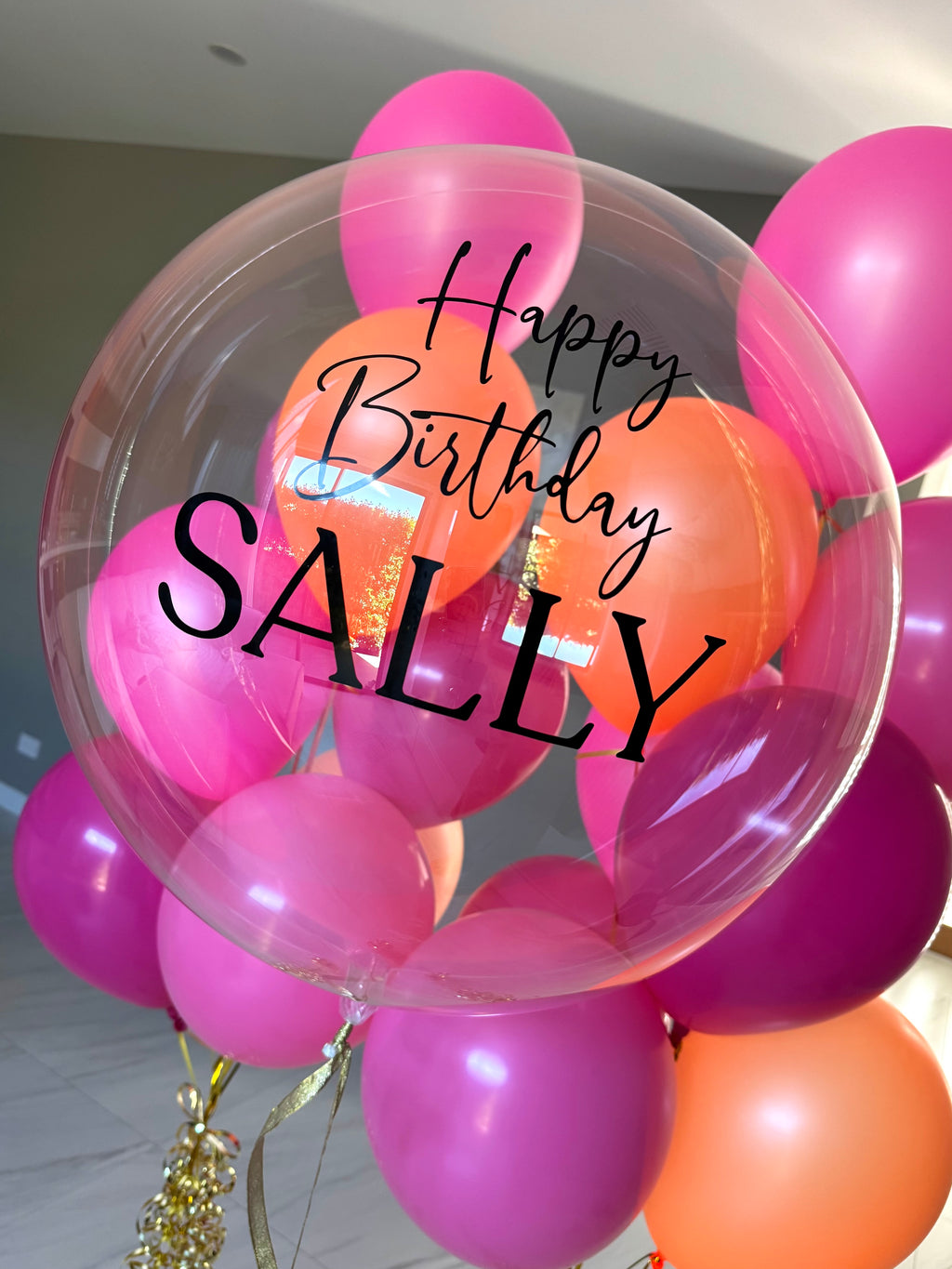 Luxury pink and orange Balloon Bouquet