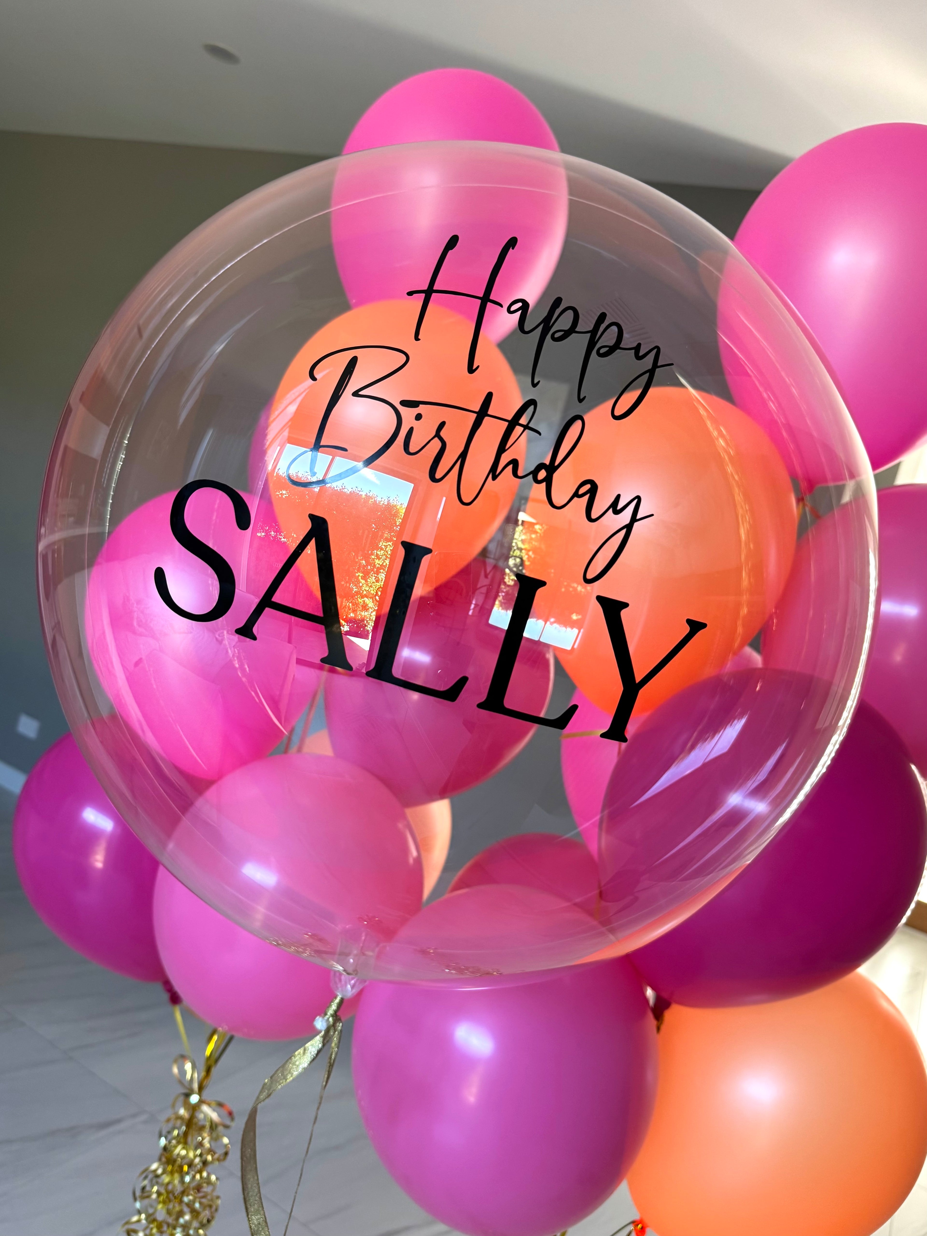 Luxury pink and orange Balloon Bouquet