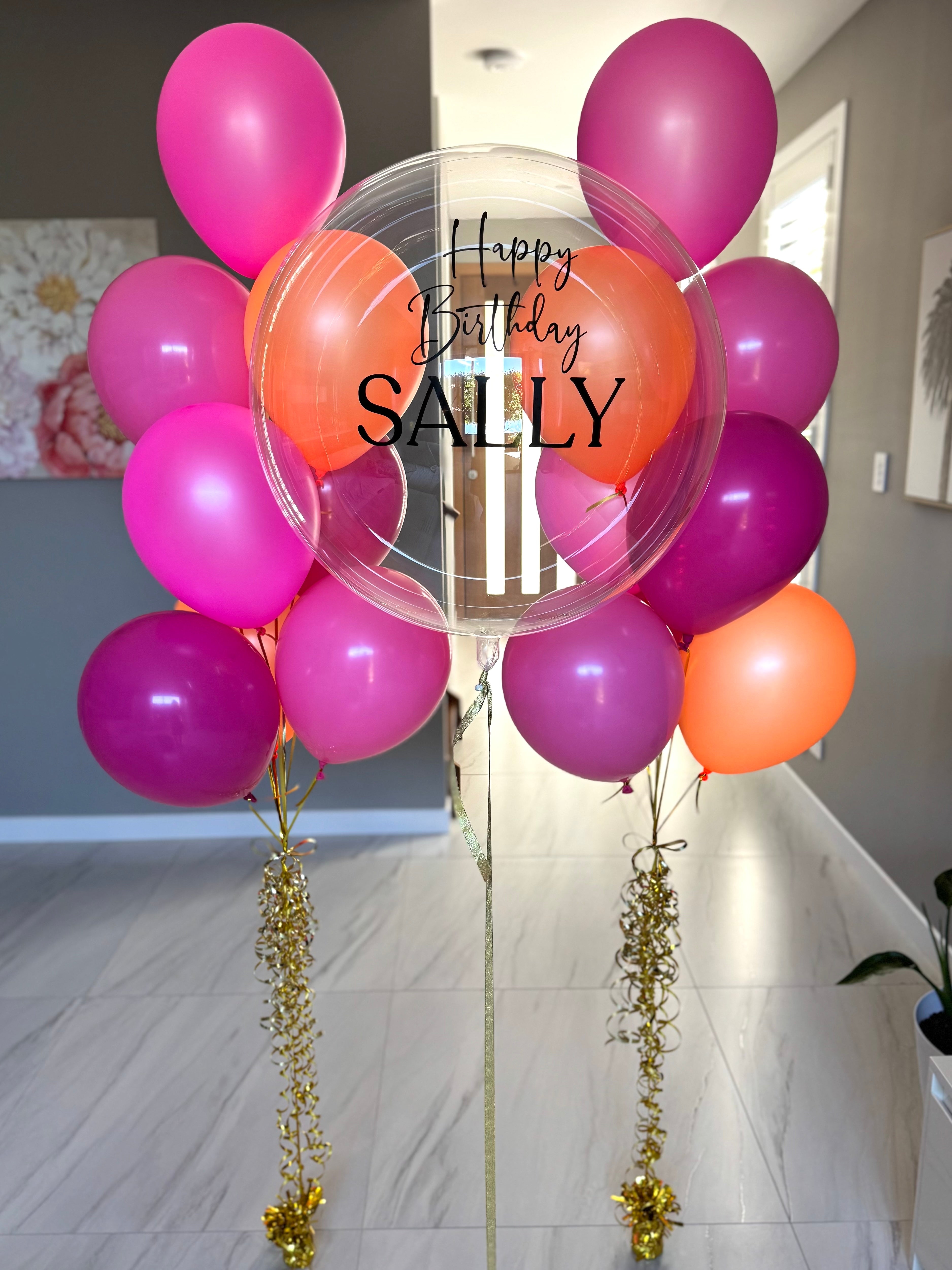 Luxury pink and orange Balloon Bouquet