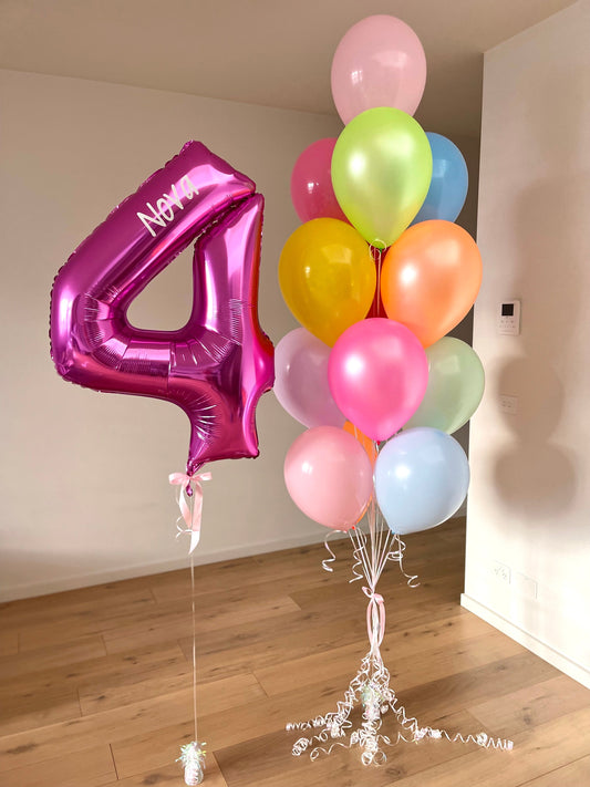 Colourful Balloon Bouquet with Number