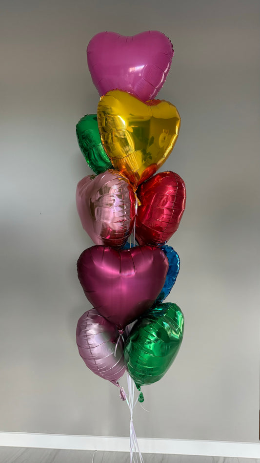 Rainbow Hearts Balloon Bouquet