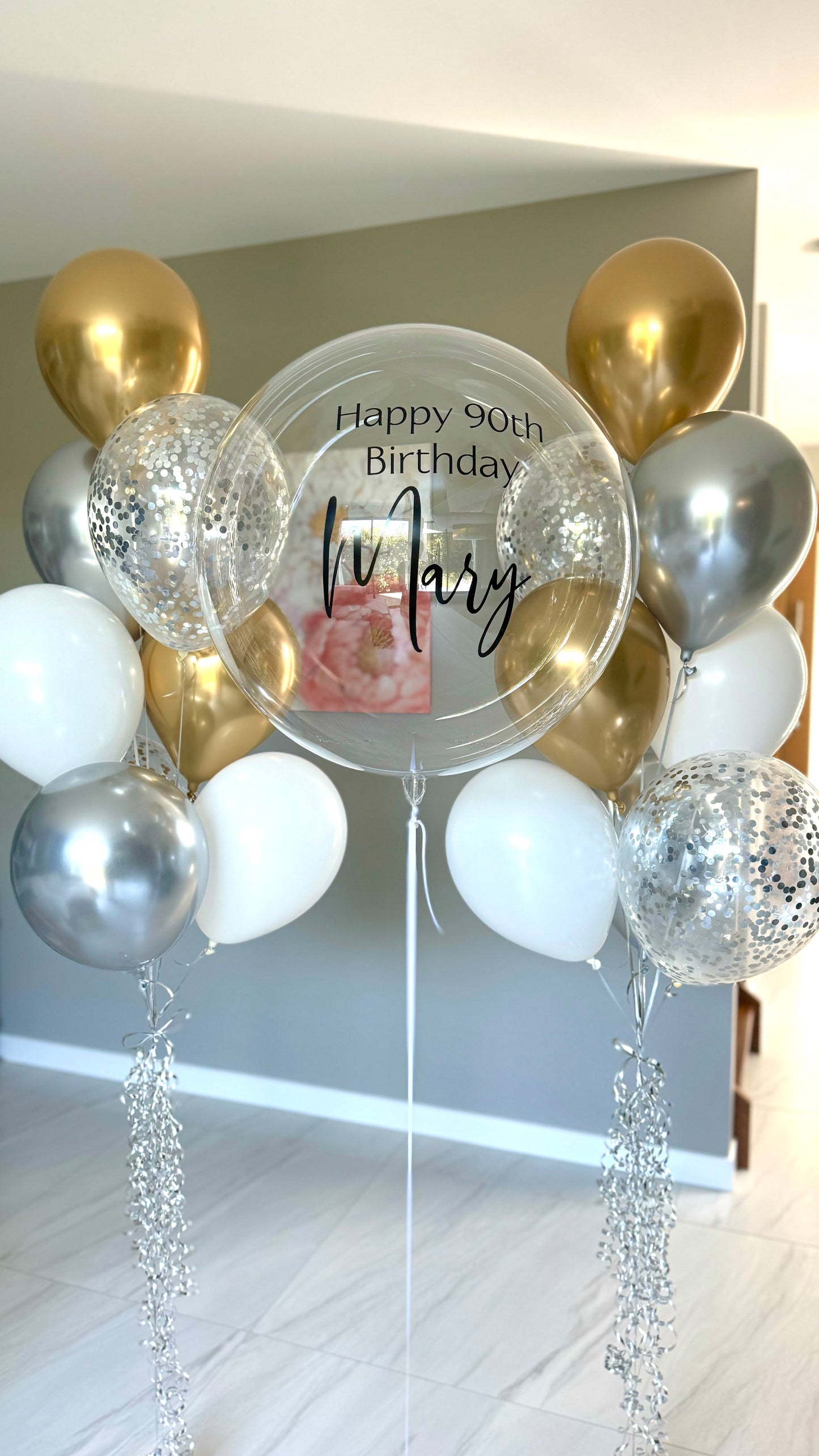 Luxury gold and silver Balloon Bouquet