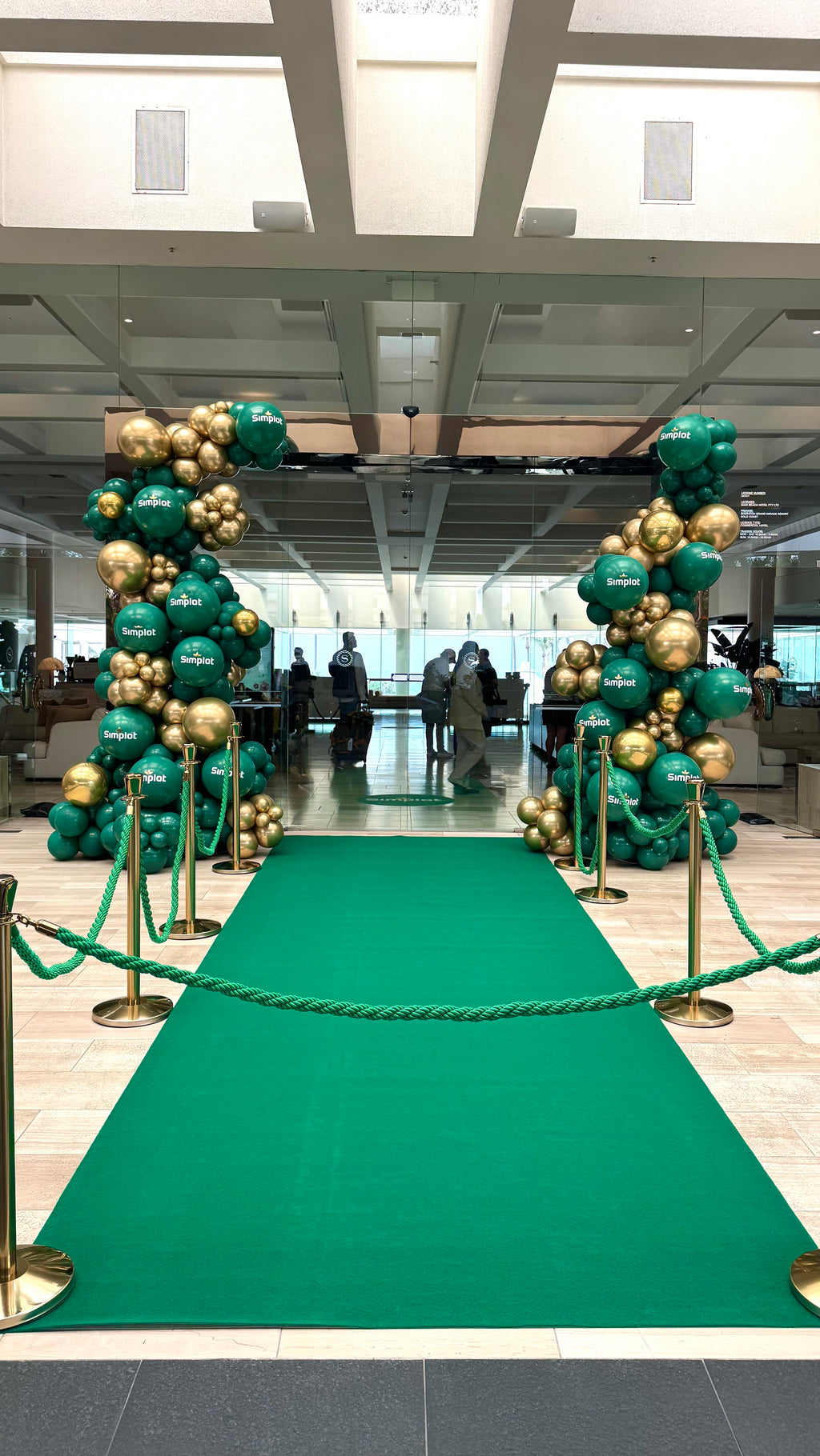 Grand Entrance Branded balloon garland with corporate logos