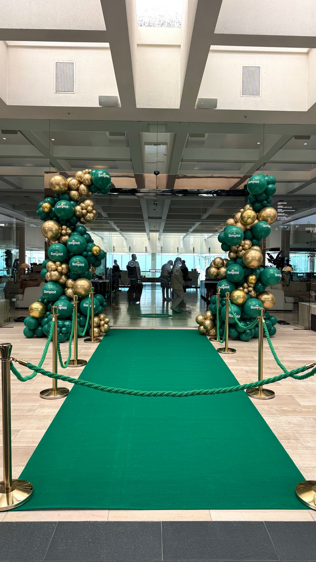 Grand Entrance Branded balloon garland with corporate logos
