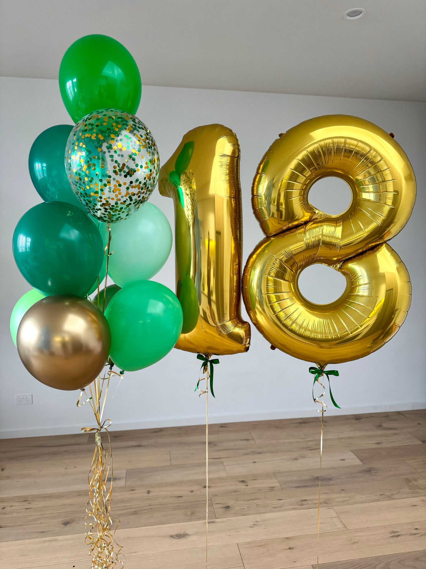 Green Balloon Bouquet with Number