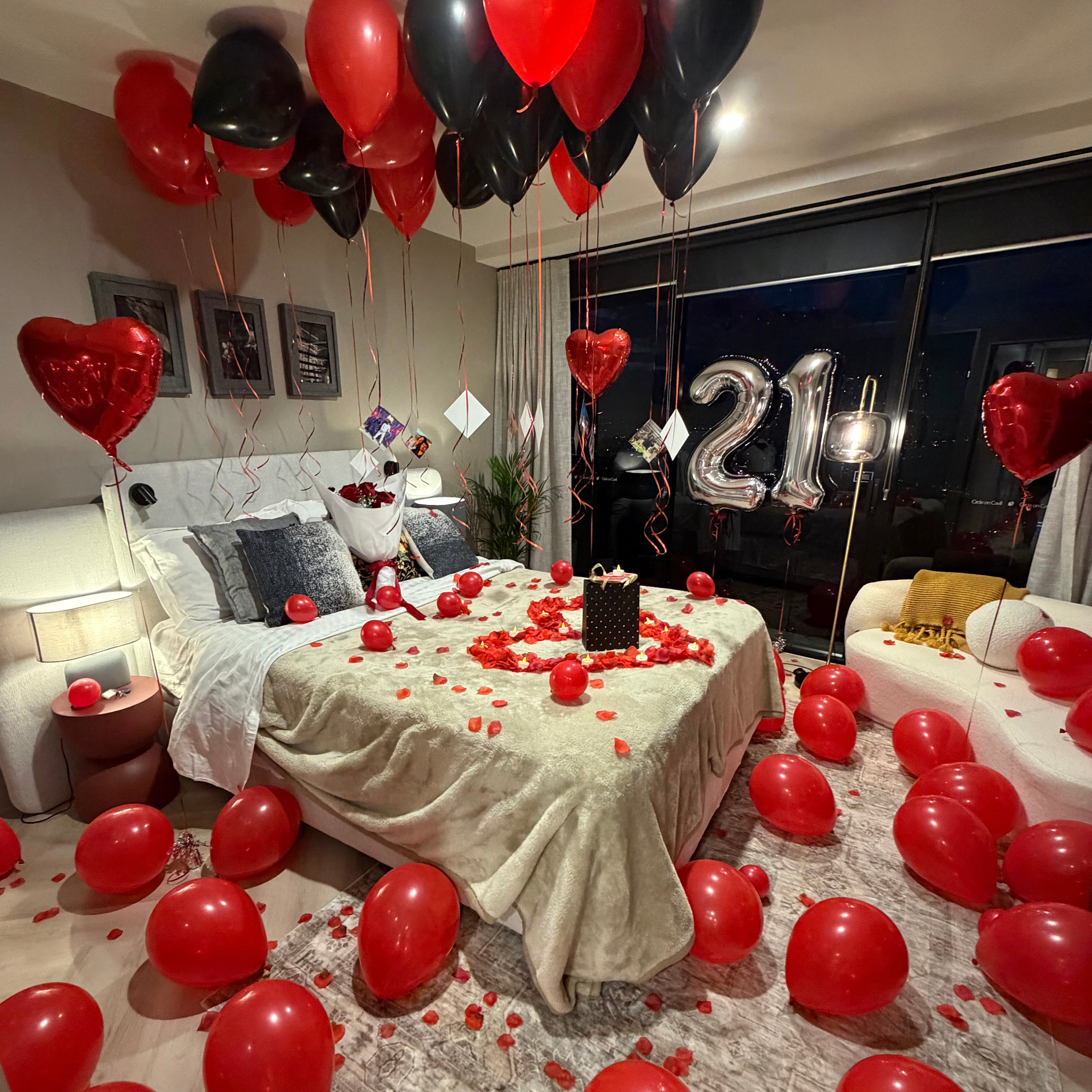 Hotel Room decoration - Birthday Package - Red and black