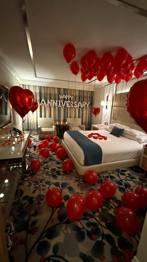 Anniversary Hotel Room Setup