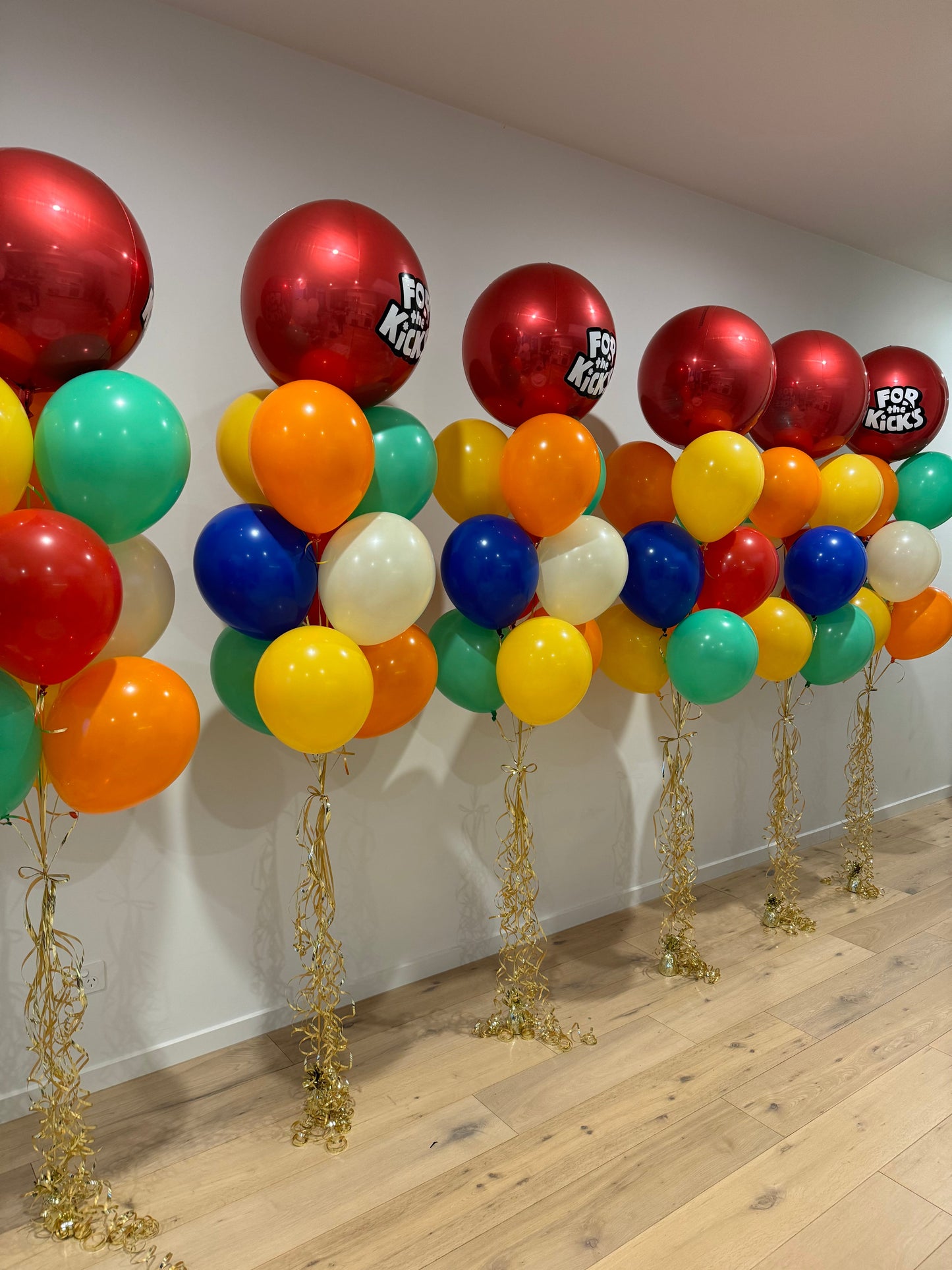 Corporate Balloon Bouquet with Logo- NAB Auskick