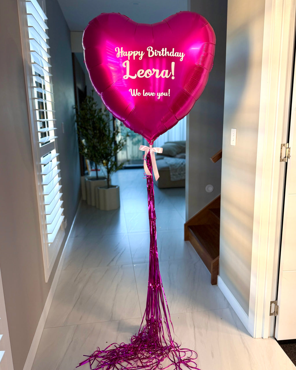 Large Heart Balloon - Magenta Pink