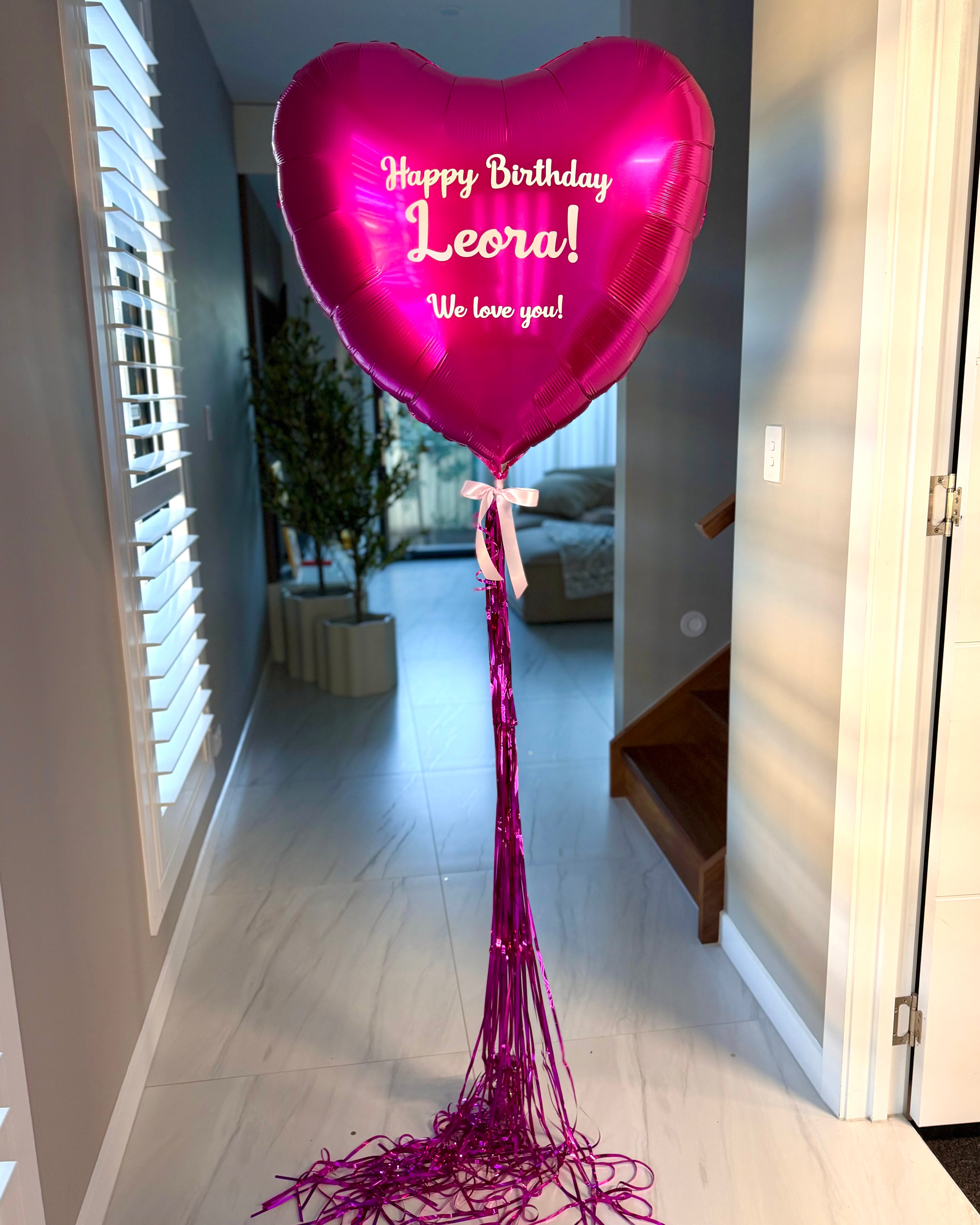 Large Heart Balloon - Magenta Pink