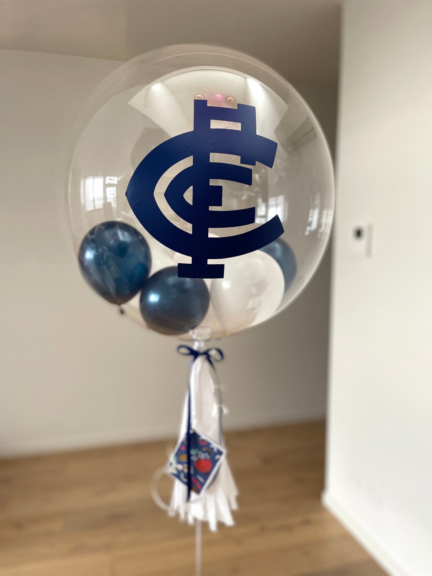 Clear Balloon with Logo - Footy