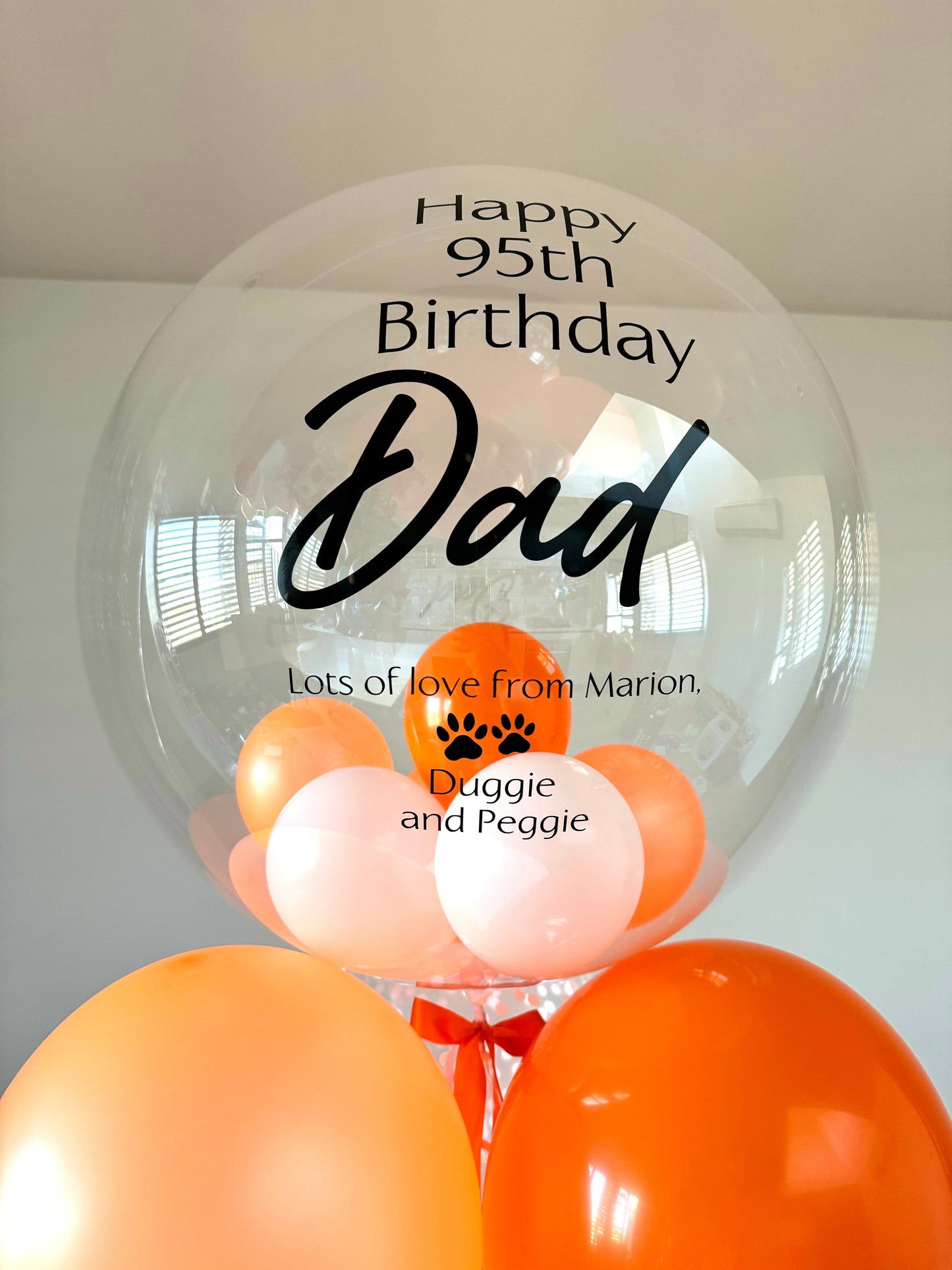 Personalised Balloon Bouquet - Orange