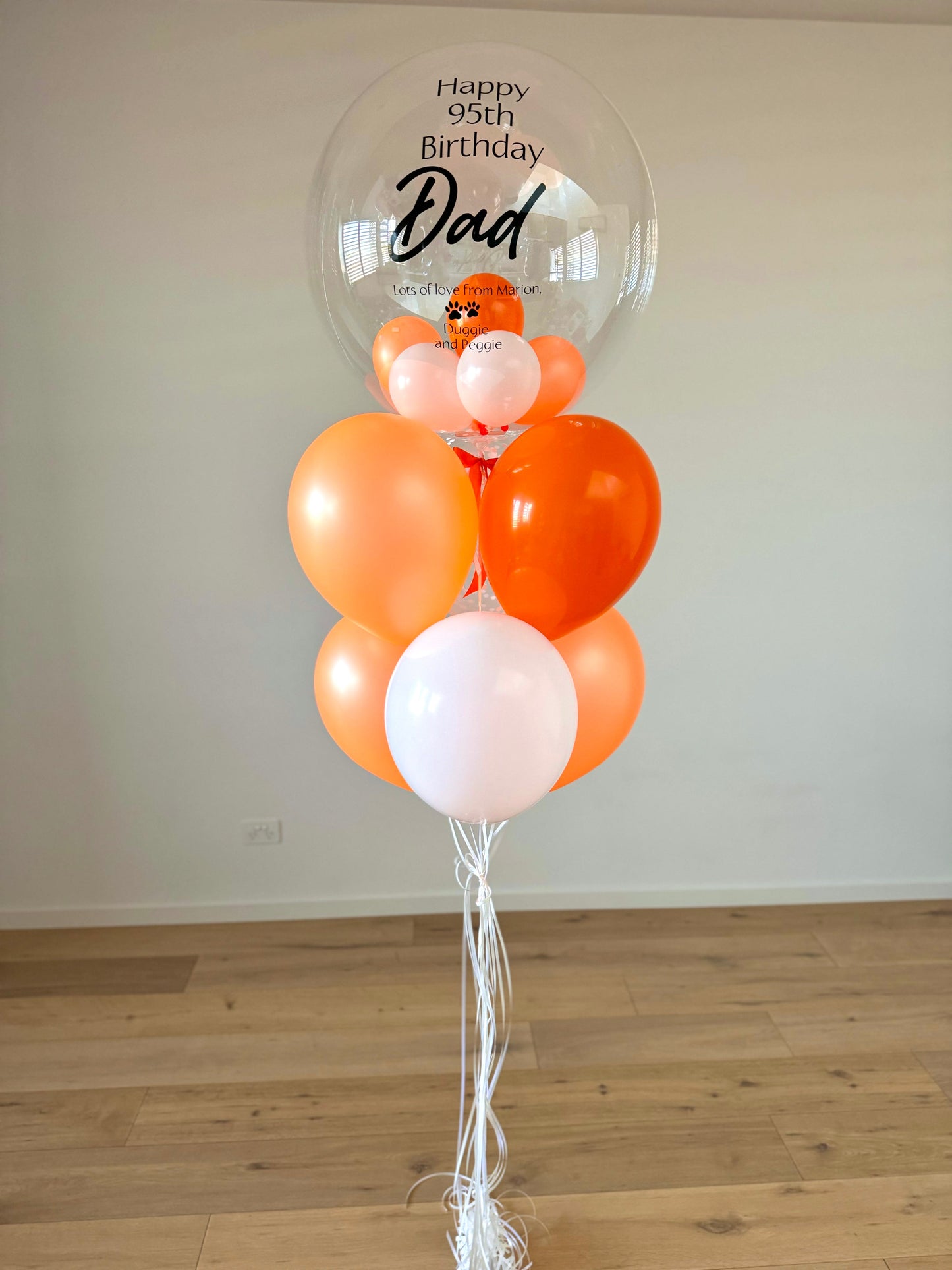 Personalised Balloon Bouquet - Orange