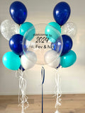 Luxury turquoise, navy and white Balloon Bouquet