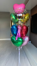 Personalised Colourful Hearts Bouquet