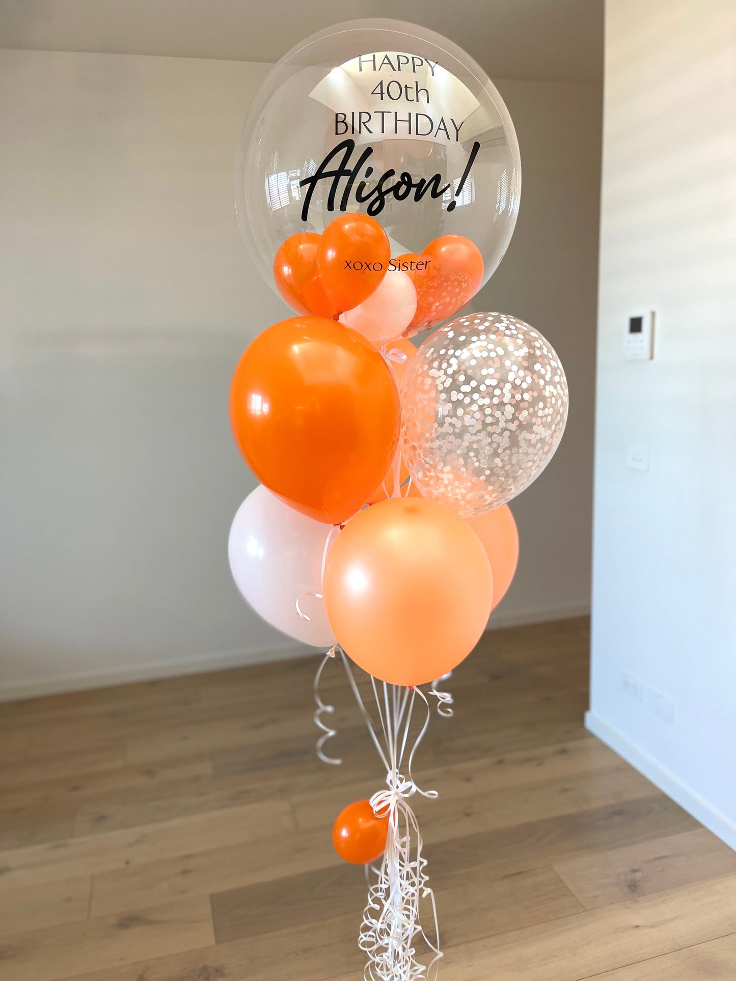 Personalised Balloon Bouquet - Orange