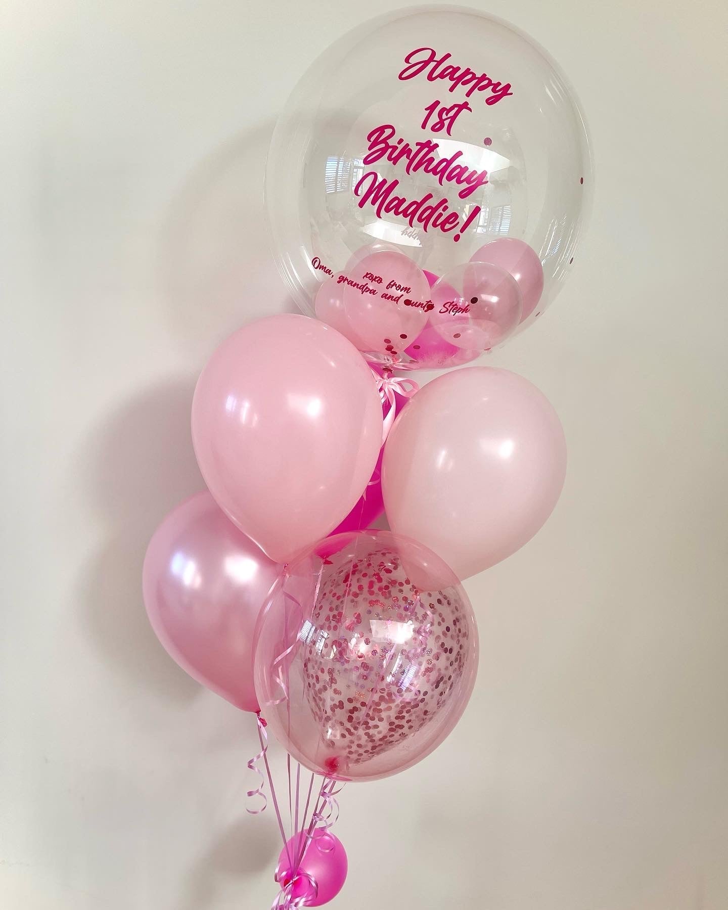 Personalised Balloon Bouquet - Pink