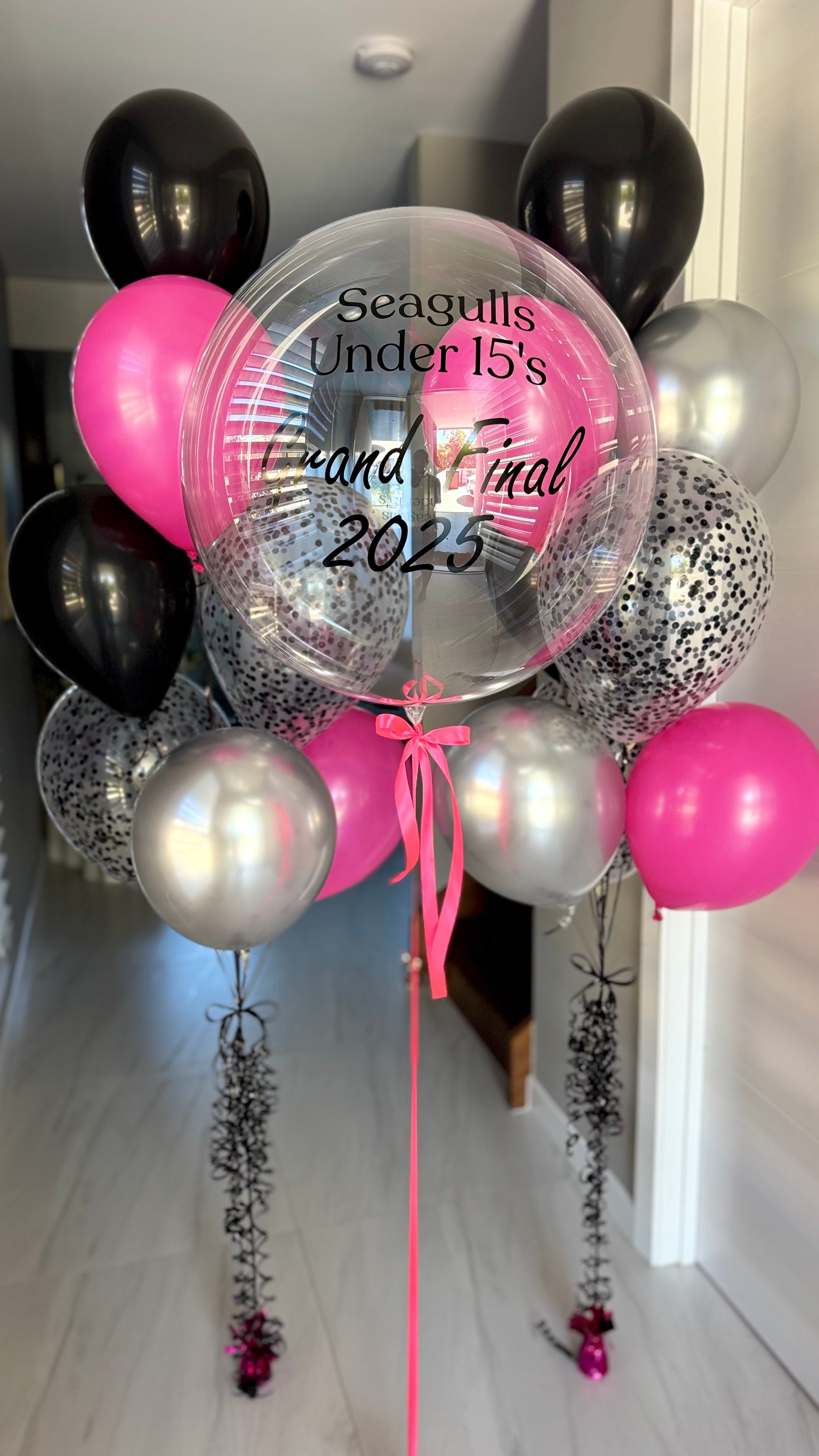 Luxury pink and black Balloon Bouquet