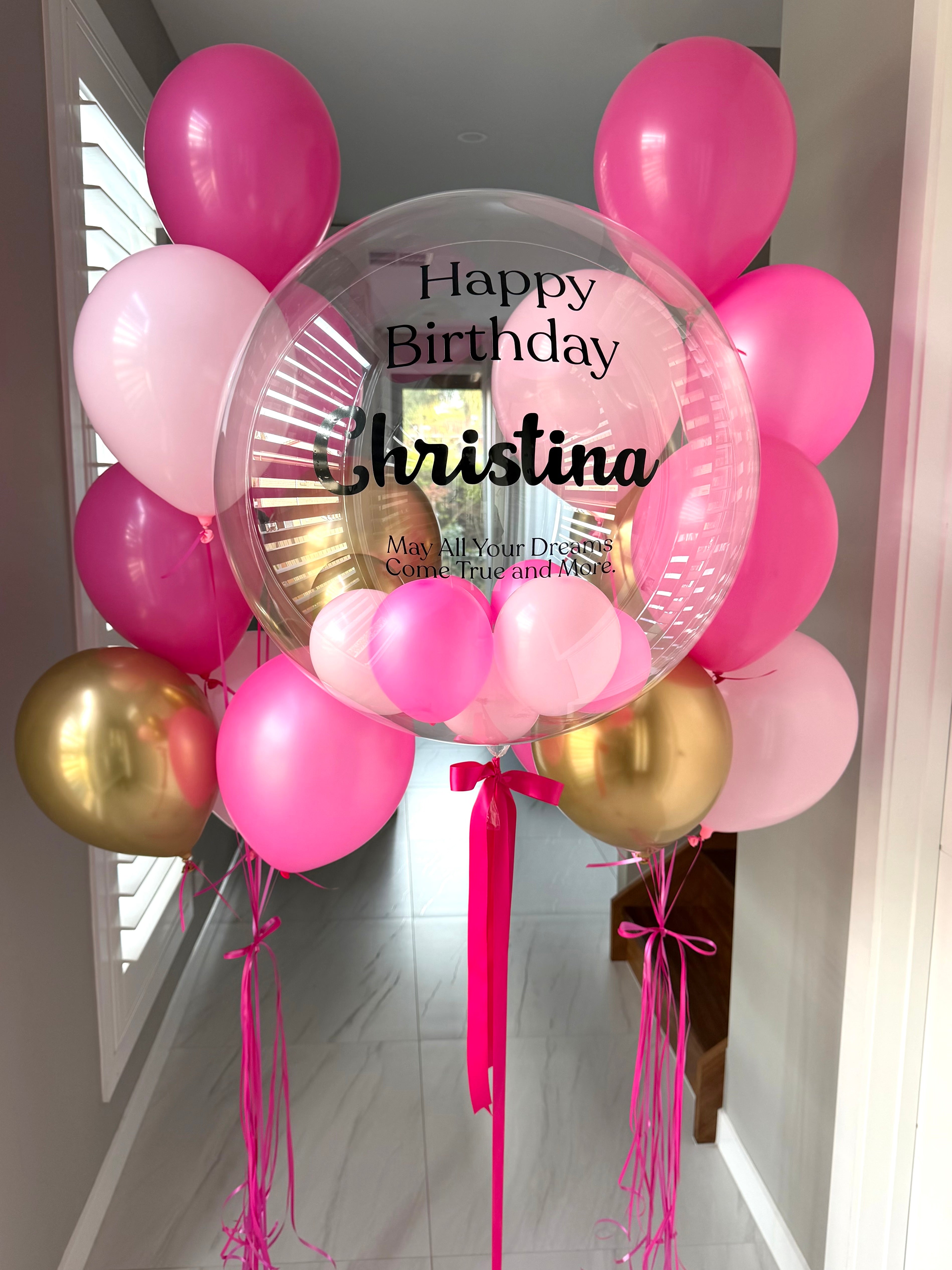 Luxury Pink and Gold Balloon Bouquet