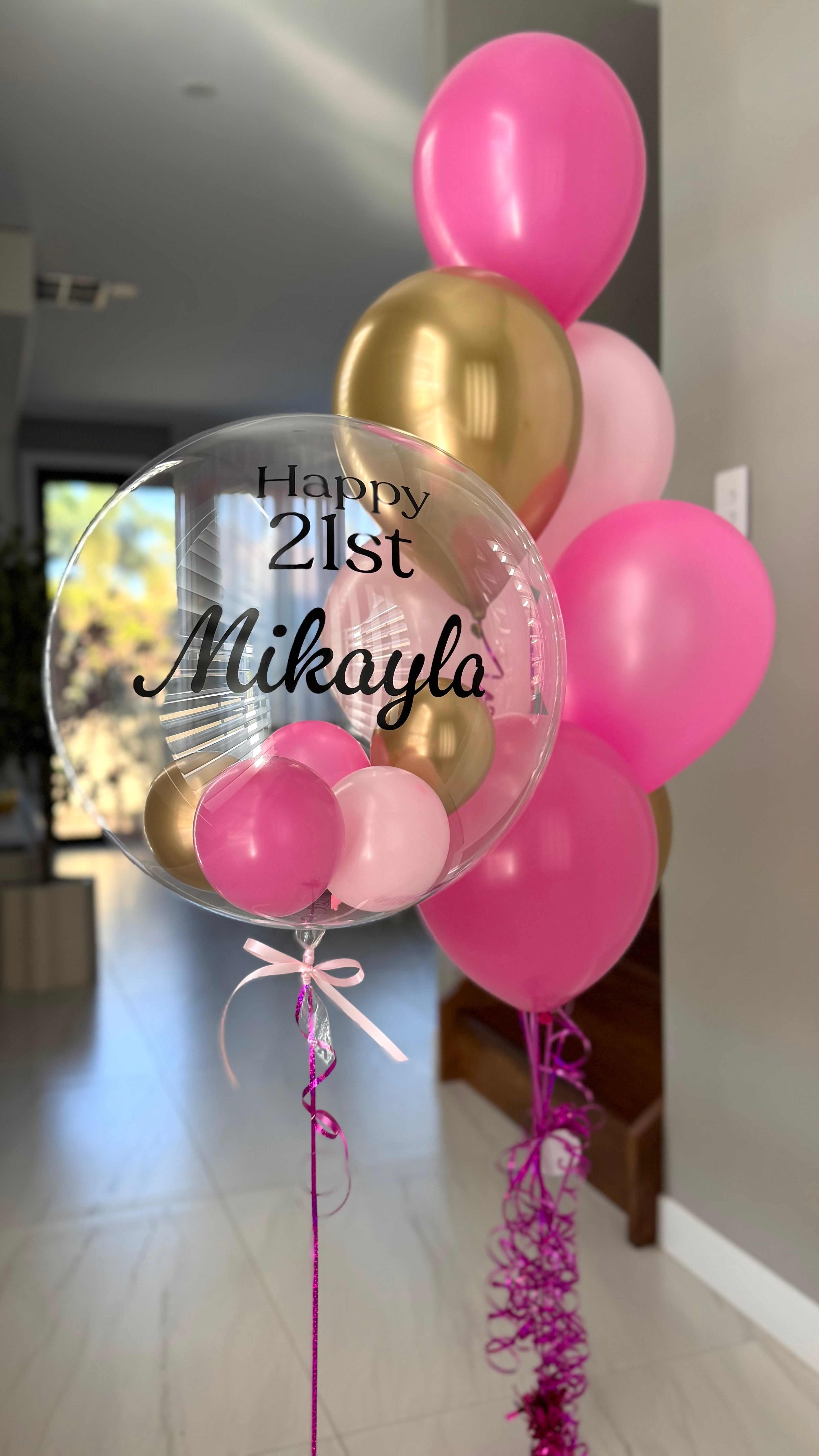 Small Personalised table decor- pink and gold
