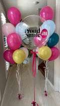 Clear Logo Balloon with 2 Bouquets - Corporate Colours