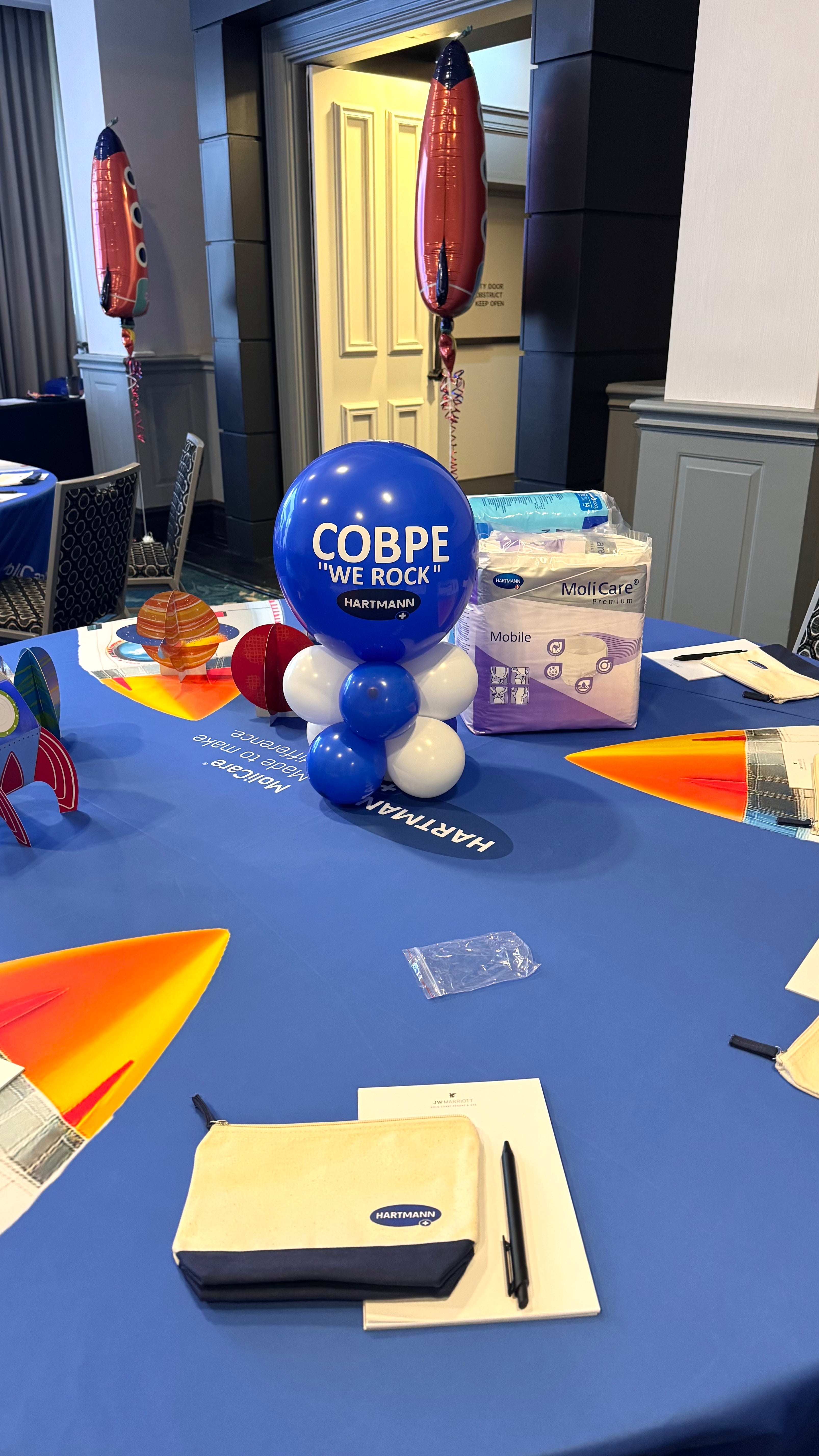 Small Table decor with logo